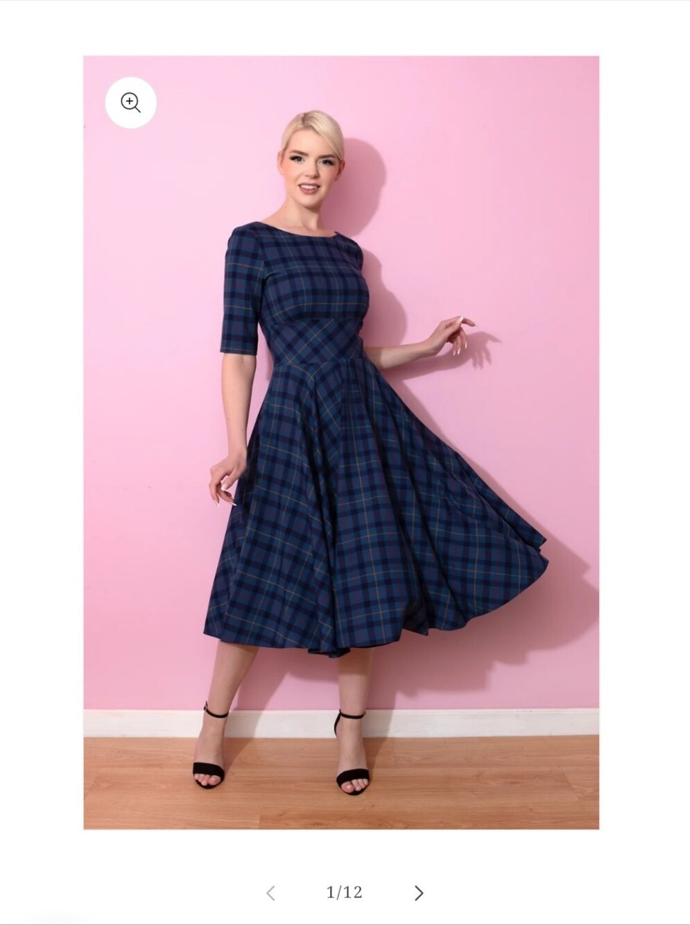 The Pretty Dress Company Hepburn Tartan Swing Dress NWT Size 12 pinup retro